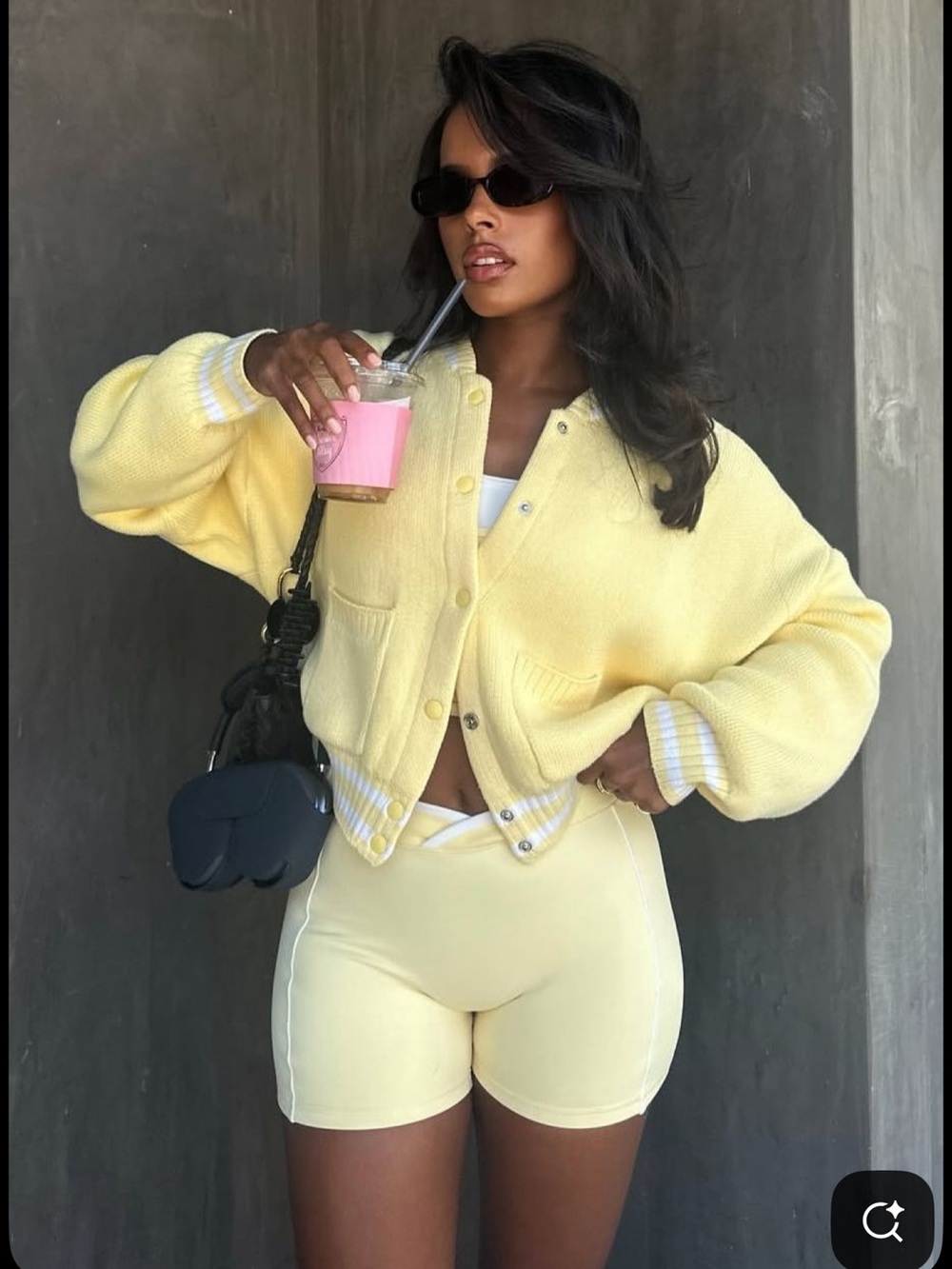 Bo + Tee  Yellow Knit Cardigan Jacket